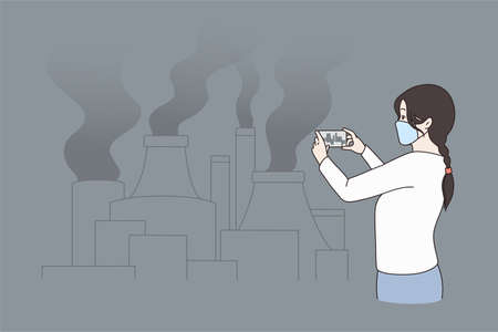 Pollution and environment crisis conceptのイラスト素材