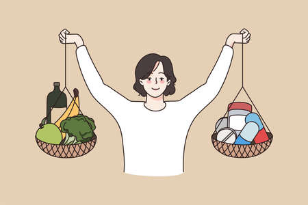 Healthy lifestyle and vitamins conceptのイラスト素材