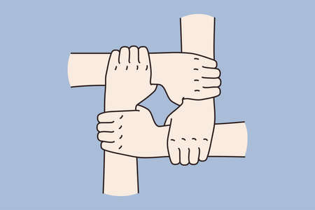 People join hands together show unityのイラスト素材