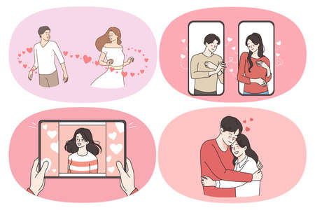 Love romance and dating concept.のイラスト素材