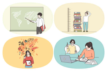 Online and school learning and Education concept