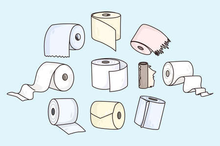 Set of toilet paper or towel rollsのイラスト素材