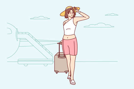 Happy woman excited about summer vacationのイラスト素材