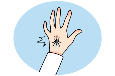 Mosquito bite person handのイラスト素材