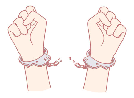 Breaking Free from Chains A Powerful Symbol Representing Liberation and Empowermentのイラスト素材
