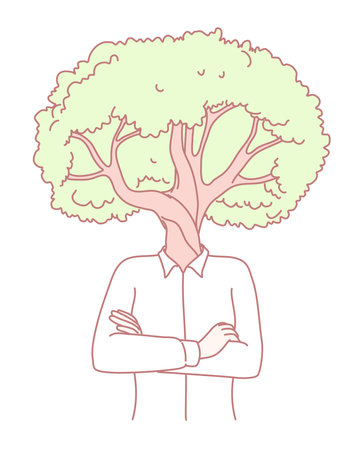 A Human Tree Hybrid Symbolizing the Essence of Nature and the Power of Growth and Lifeのイラスト素材