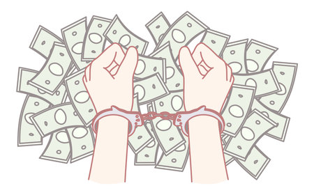 The Representation of Financial Limitations and Overwhelming Greed in Society Todayのイラスト素材