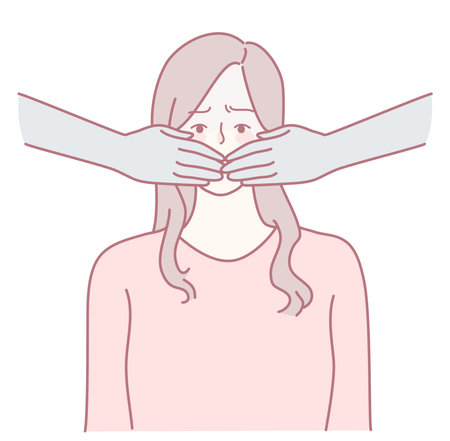 An Artistic Representation of Concepts Related to Silence and Suppression in Societyのイラスト素材
