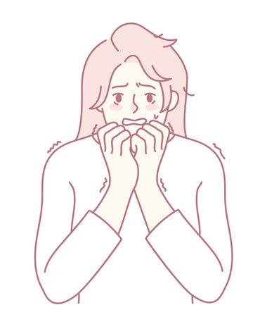 Anxiety and Nervousness Illustrated Through Expressive Line Art Techniques and Stylesのイラスト素材