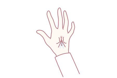 Mosquito bite person handのイラスト素材