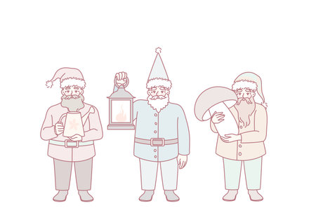 Funny small garden gnomes collectionのイラスト素材