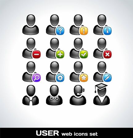 Black User Icons Setのイラスト素材