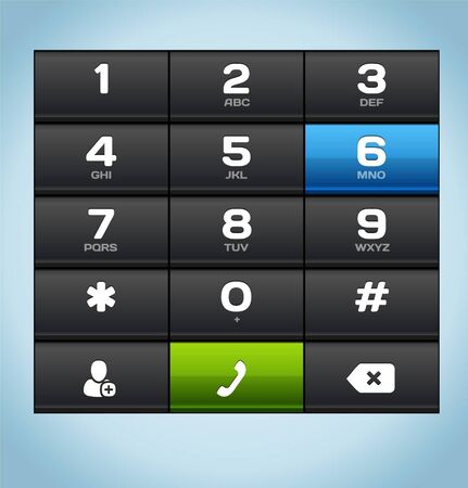 Black Number Phone Keypadのイラスト素材