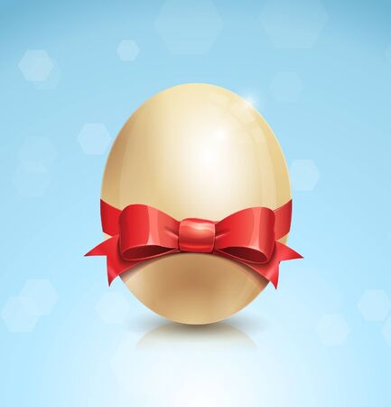 Shiny Easter Egg With Red Bowのイラスト素材