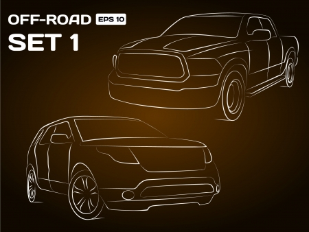 Off-Road Vehicle Silhouettesのイラスト素材