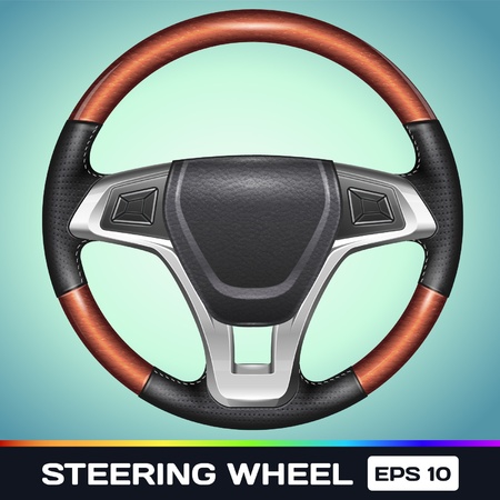 Realistic Vector Steering Wheelのイラスト素材