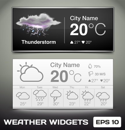 Vector Weather Widgetsのイラスト素材