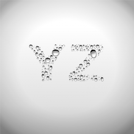 Realistic Water Drops Font from Y to Zのイラスト素材