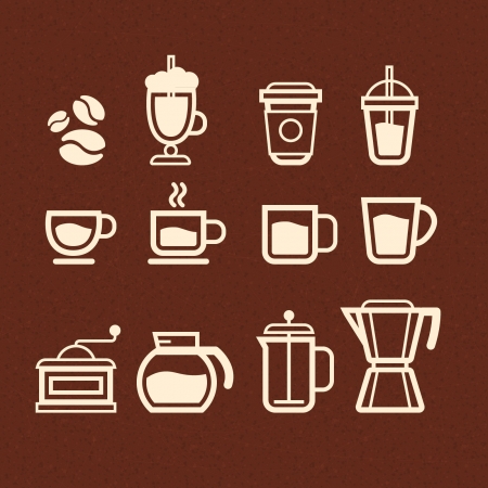 Coffee, Tea and Drinks icons setのイラスト素材
