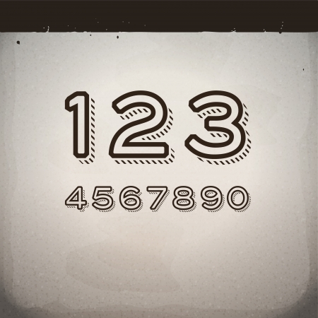 Vector Stylish Retro Numbersのイラスト素材