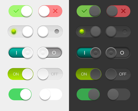 Vector User Interface Set including switches in different design variationsのイラスト素材