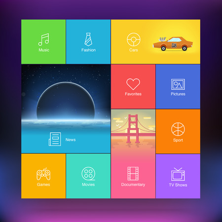 Flat Design User Interface Templateのイラスト素材