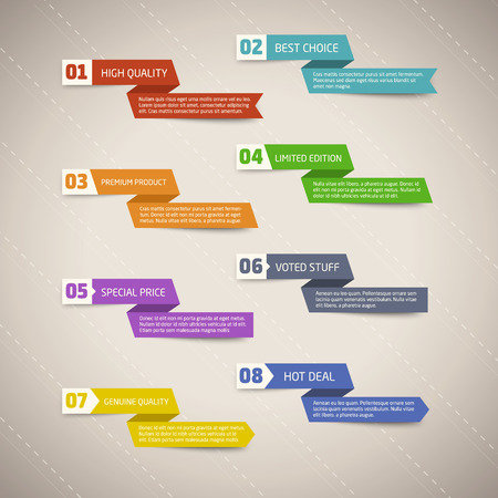 Different Designs Ribbon Collection for infographics or presentationsのイラスト素材