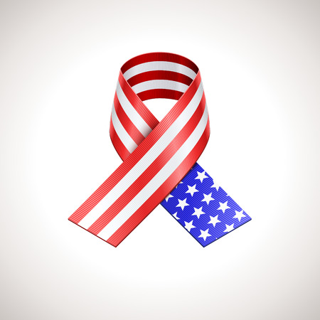 USA Flag Ribbon. Vector American Patriotic Signのイラスト素材