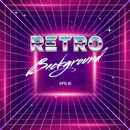 80s Retro Sci-Fi Backgroundのイラスト素材