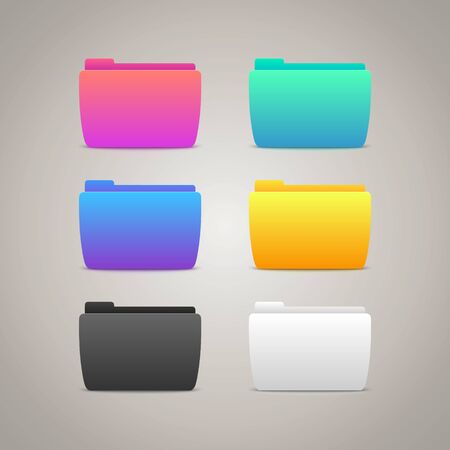 Vector Gradient Folders Icons for web and mobile designのイラスト素材