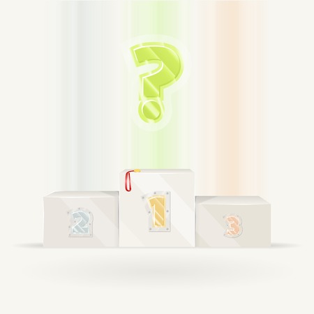 Winners podium vector illustration. Who will be the winner? Isolated sport pedestal on white.のイラスト素材