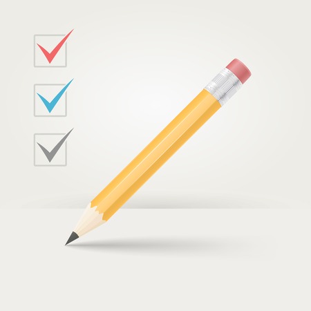 Office wooden sharp pencil. Nice graphite yellow pencil.のイラスト素材