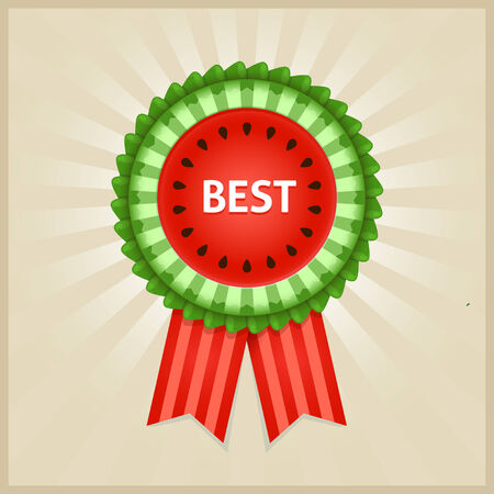 Watermelon style label for best and tasty awardのイラスト素材