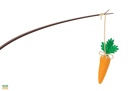 Carrot and stick motivation illustration. Fits for any article about combination of rewards and punishments.のイラスト素材