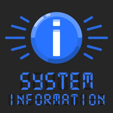 System information message with blue info signのイラスト素材