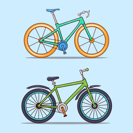 Set of two sports bicycles illustrationのイラスト素材
