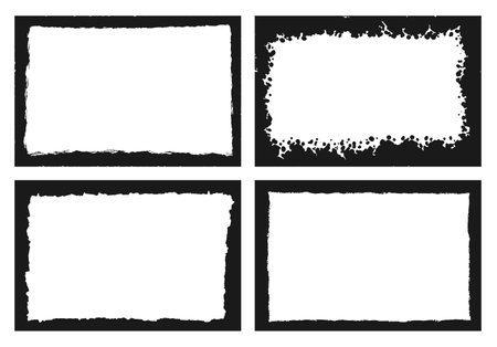 Abstract black grunge frames collectionのイラスト素材