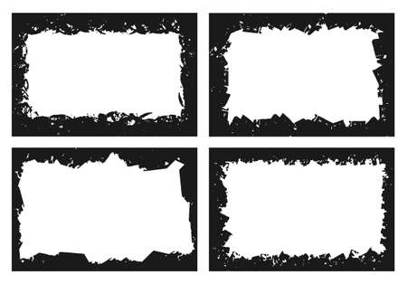 Abstract black grunge frames collectionのイラスト素材