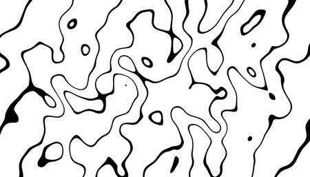 Black distorted ink stripes with yellow backgroundのイラスト素材