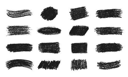Abstract black chalk strokes collectionのイラスト素材
