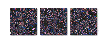 Abstract distorted colorful stripes background setのイラスト素材