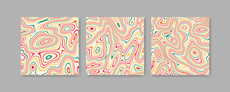 Abstract distorted colorful stripes background setのイラスト素材