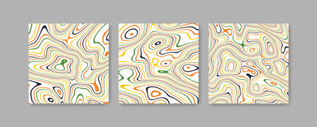 Abstract distorted colorful stripes background setのイラスト素材