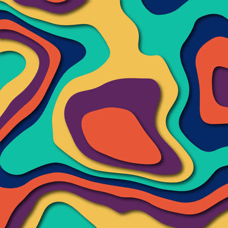 Abstract colorful papercut background designのイラスト素材