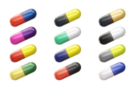 Realistic 3d pills icons collectionのイラスト素材