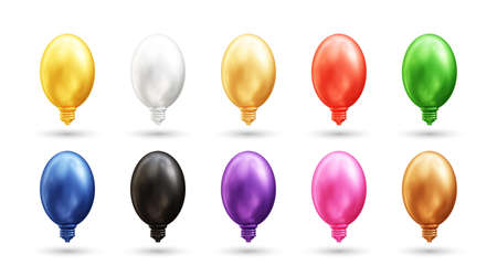 Light bulb realistic 3d vector icon illustration with different colorsのイラスト素材