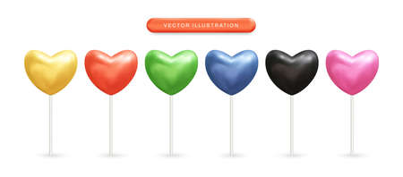 Lollipop candy realistic 3d vector illustration setのイラスト素材