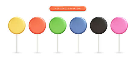 Lollipop candy realistic 3d vector illustration setのイラスト素材