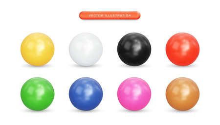 Realistic colorful pearls 3d vector illustrationのイラスト素材