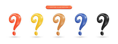 Realistic 3d question mark vector illustrationのイラスト素材